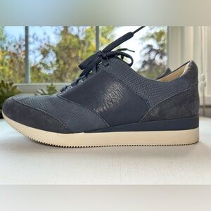 Naturalizer Jimi Paris blue leather lace up sporty wedge sneaker women’s size 8